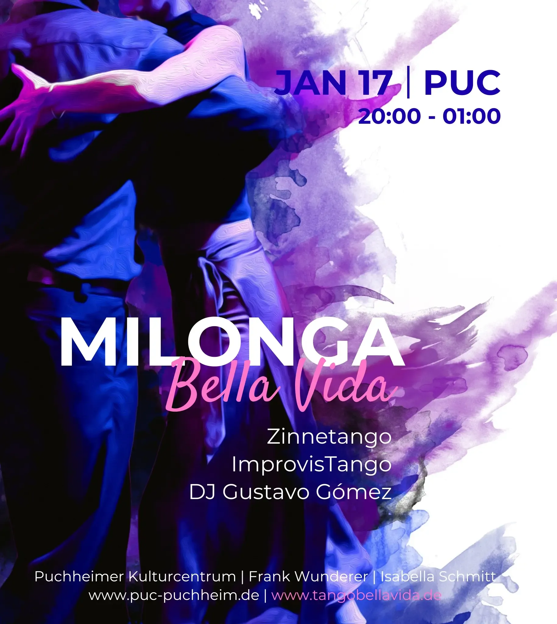Upcoming Milonga Bella Vida Poster